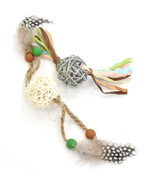 GiGwi ラタンボール＆フェザー