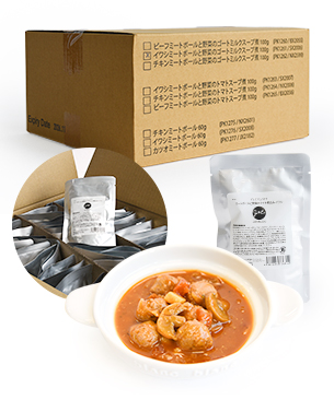 J&C プレミアムパウチ ミートボールと野菜のトマト煮込み イワシ 100g