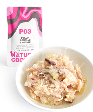 ナチュラルコード パウチタイプ チキン ラム＆ポテト入り 70g