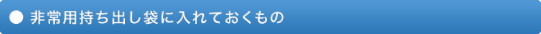 非常用持ち出し袋に入れておくもの