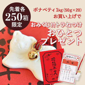 猫のようなかわいいトラの根付付き『ボナペティ』／2,370円