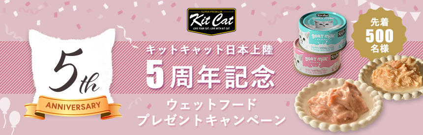 【終了】先着500名様『キットキャット』日本上陸5周年記念◎ウェットフードプレゼント