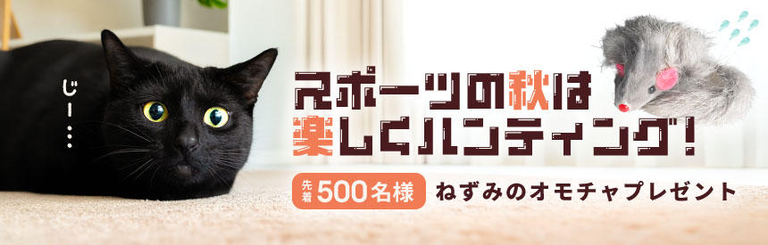 【先着500名様】スポーツの秋にはハンティング？ねずみのオモチャプレゼント