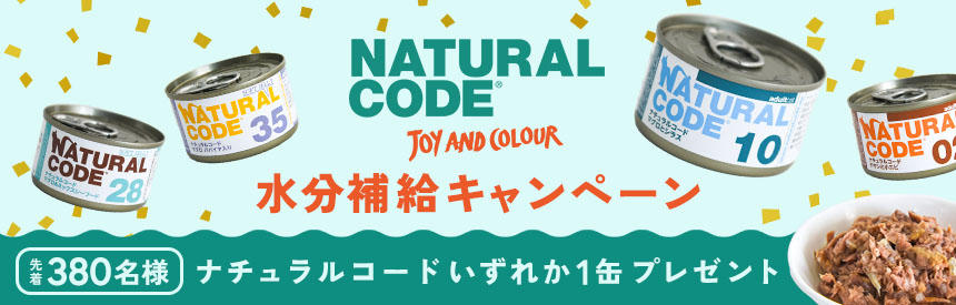 【先着380名様】水分補給に◎「ナチュラルコード」いずれか1缶（396円相当～）プレゼント