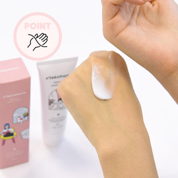 塗った後に猫をなでても猫がべたつかない、程よいつけ心地。