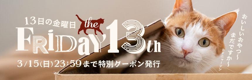 【3/15(日)23:59まで】13日の金曜日に現れる「ニャーソン」に応戦用◎特別クーポン発行