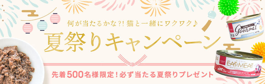 【先着500名様】猫と一緒に夏祭り！必ず当たるプレゼント